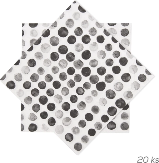 Papírové ubrousky s puntíky 33 × 33 cm, 20 ks