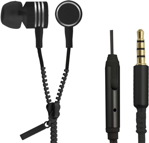 Špunty do uší ZIPPER s mikrofonem – černé