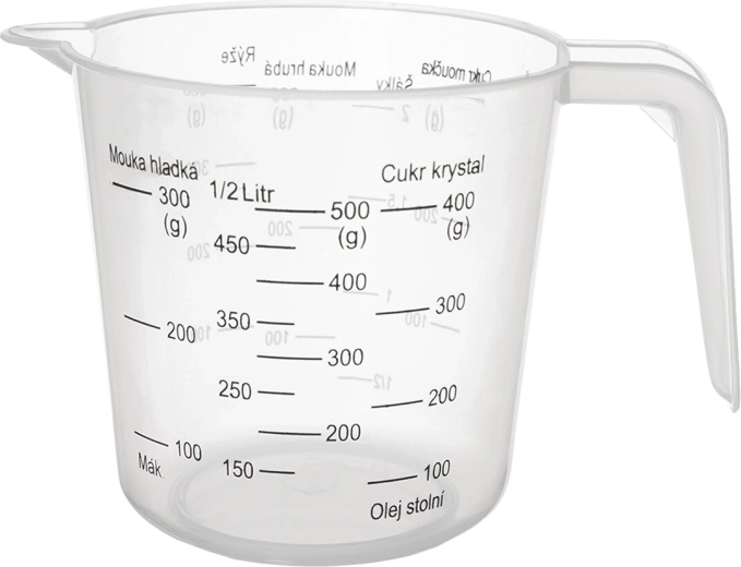 Kuchyňská odměrka 500 ml s uchem a nálevkou