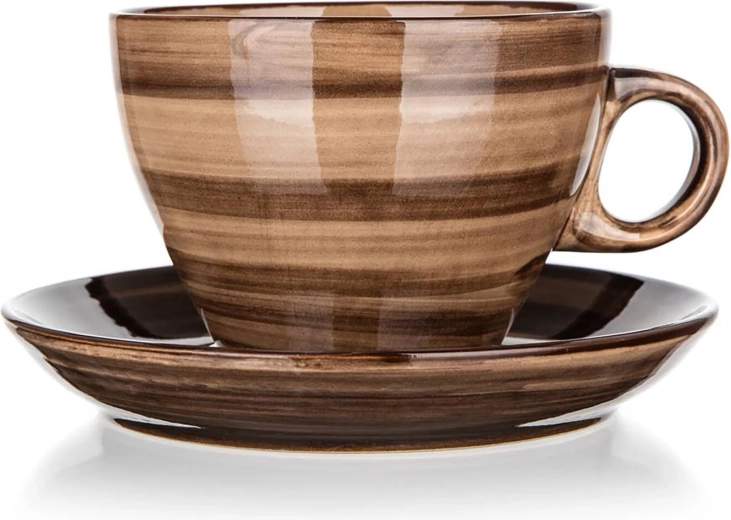 Elegantní hnědá glazura s proužkováním