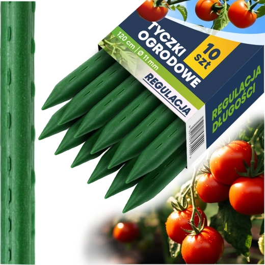 Zahradní opěrné tyče 120 cm, zelené, sada 10 ks