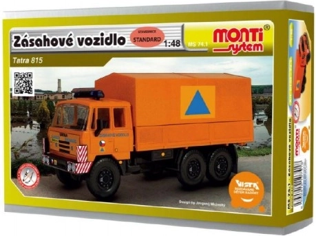 Stavebnice Monti System MS 74.1 Zásahové vozidlo CO Tatra 815 1:48 v krabici 22x15x6cm