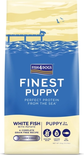 Fish4Dogs granule pro štěňata velkých plemen finest bílá ryba s bramborami 6 kg