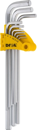 Sada imbusových klíčů 1,5–10 mm, 9 dílů, prodloužené DREL