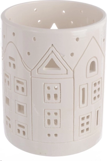 Porcelánový svícen domeček bílý