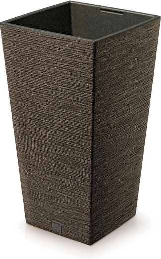 Květináč Furu Square Eco Wood s vnitřním vloženým květníkem 34,5 cm – káva
