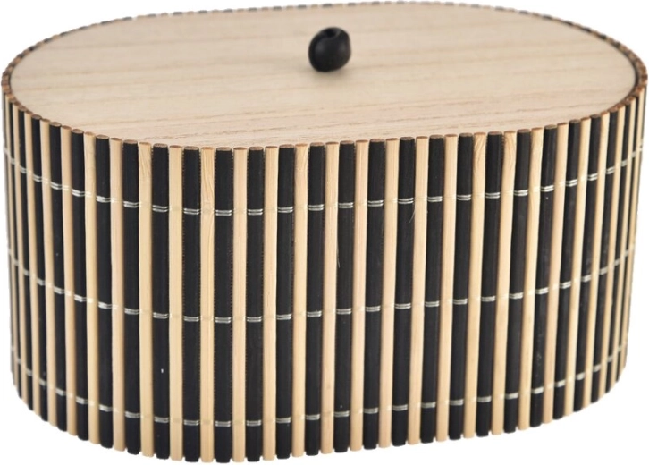 Dřevěný úložný box černohnědý 15 × 9 × 10 cm