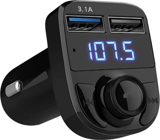 FM Bluetooth autotranstiter a nabíječka 2x USB