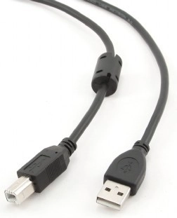 USB 2.0 kabel A–B 4,5 m s feritovým jádrem, pozlacené kontakty