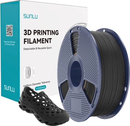 Sunlu TPU 95A filament pro 3D tisk 1,75 mm černý 1 kg