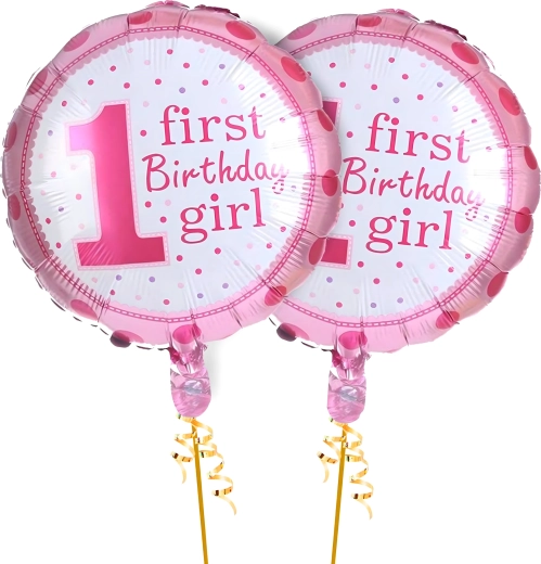 Balonky na 1. narozeniny pro holčičku – sada 5 ks s hvězdičkami