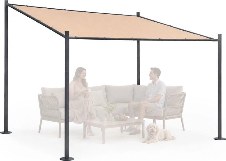 Multigarden zahradní pergola 3 × 3 m s ocelovou konstrukcí, béžová
