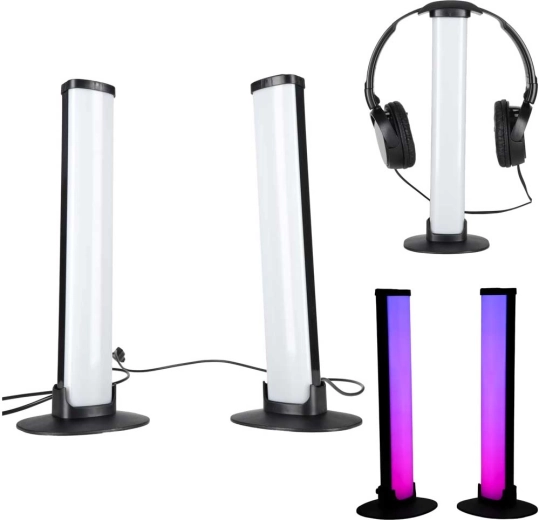 Herní stolní LED RGB světelné sloupky na dálkové ovládání (2 ks)