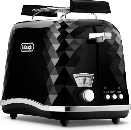 Stylový černý toaster DeLonghi Brillante