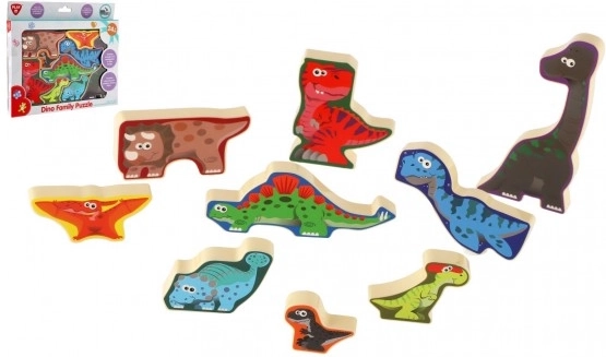 Dřevěná desková vkládačka se zvířátky SAFARI 20 × 14 cm – Dinosauři