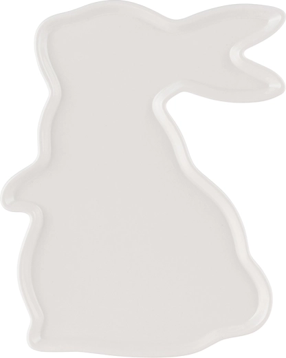 Porcelánový servírovací talířek ve tvaru zajíčka krémový 23 × 17 cm