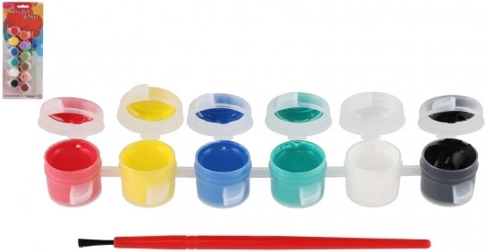 Akrylové barvy s štětcem na keramiku, sklo a kameny