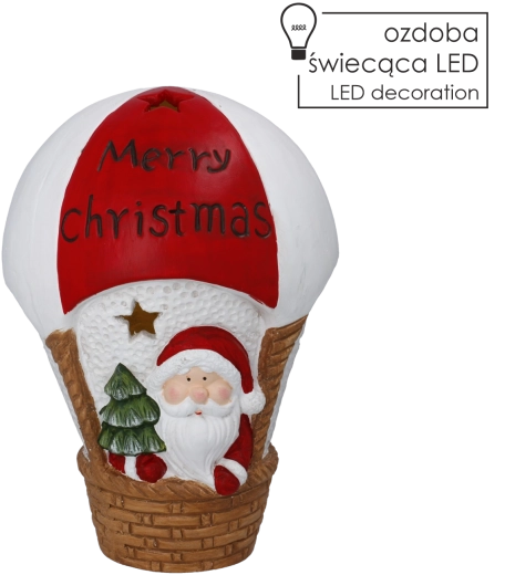 Vánoční figurka Santa Clause v balónu s LED osvětlením