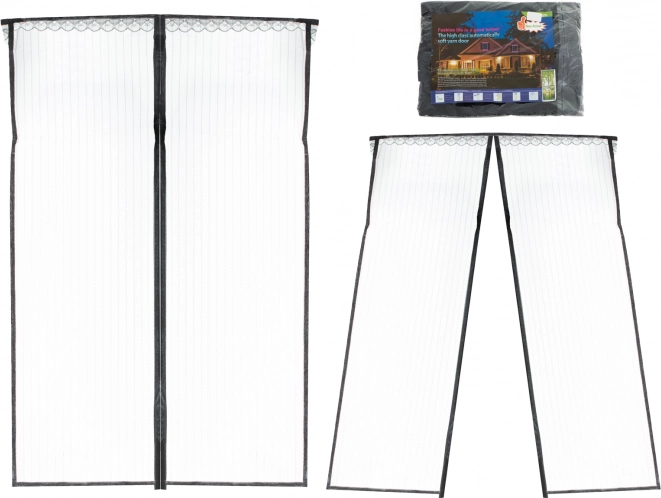 Magnetická síť proti hmyzu na dveře, černá – 100x210
