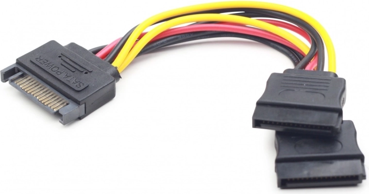 Napájecí kabel SATA na 2× SATA, 15 cm