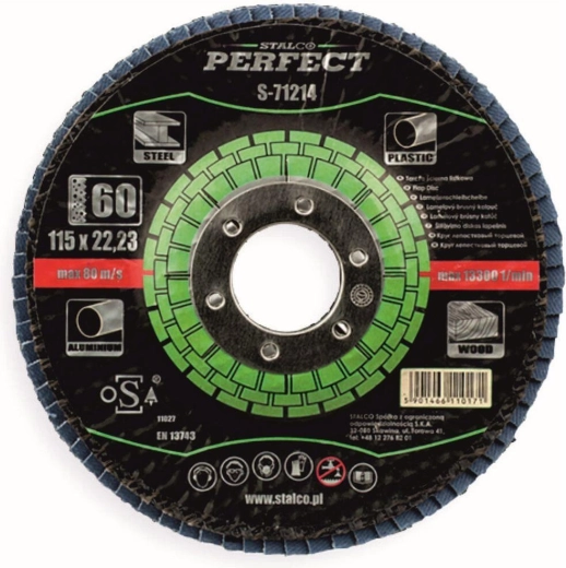 Stalco lamelový kotouč korundový 125 × 22,23 mm zrnitost 60