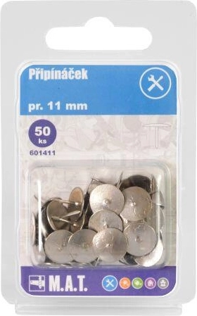 Niklované připínáčky 11 mm, 50 ks