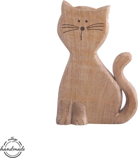 Dřevěná kočka Mango Micka 30,5 cm