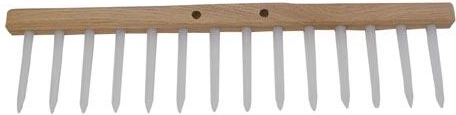 Zahradní dřevěné hrábě s 14 kolíky 48 cm bez násady