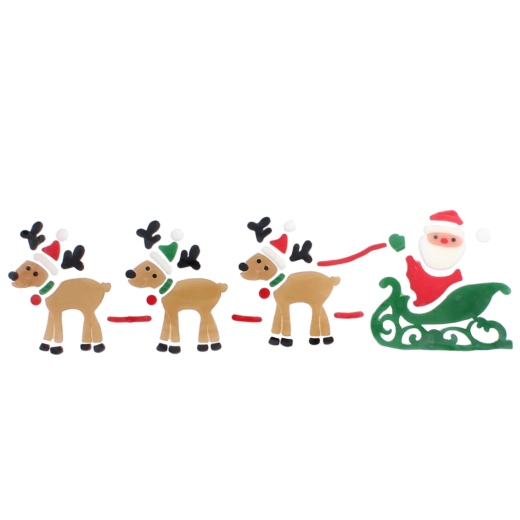 Stromeček a sáně se soby pro sváteční scénu