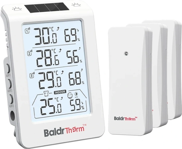 Baldrtherm tříkanálový termohygrometr s automatickým podsvícením