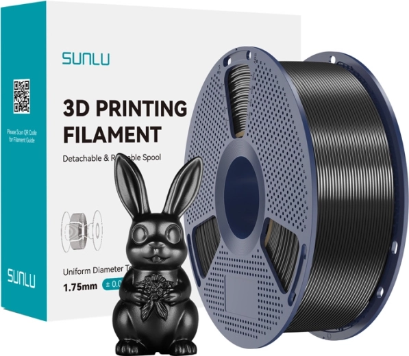 Sunlu PLA+ Silk filament černý