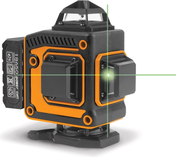 Handy 3D/360° křížový laser se zeleným paprskem a příslušenstvím