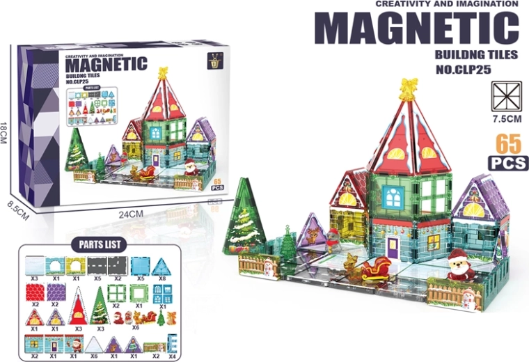 Magnetické stavebnice domek Mikuláše 65 dílů