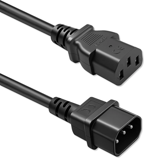 Napájecí kabel schuko – IEC C13 pro C14, 3×0,75 mm², 2 m, měď Qoltec