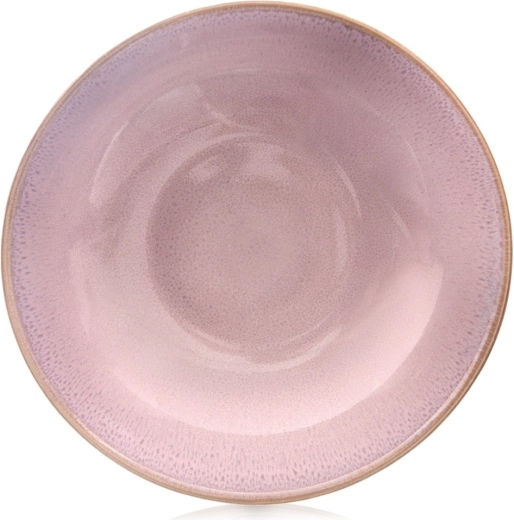 Hluboký keramický talíř GLAZE 21 cm růžový
