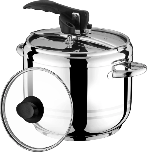 Tlakový hrnec 5 l AXIO z nerezové oceli se skleněnou poklicí