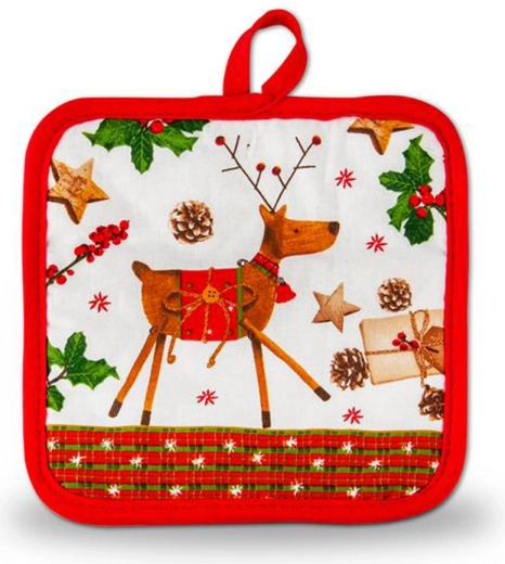 Vánoční bavlněná podložka pod hrnec TORO, 17 × 17 cm, mix motivů
