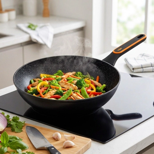 Hluboký tvar wok pro stir-fry, maso i těstoviny
