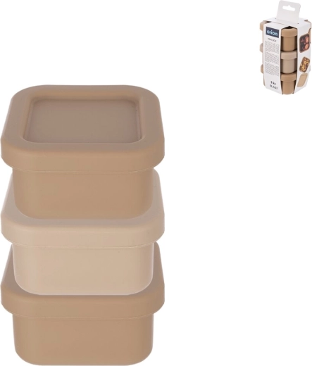 Sada silikonových mini dóz na potraviny čtverec 160 ml, 3 ks (mix)