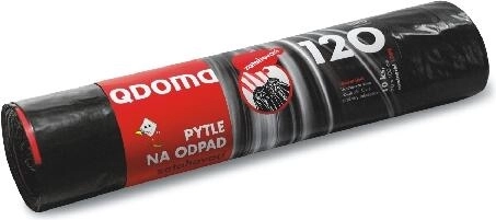 Zatahovací pytle na odpad 120 l, černé, 70 × 100 cm, 35 µ, 10 ks