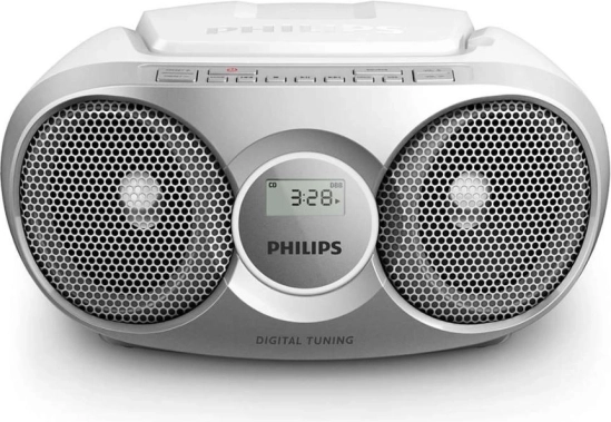 Přenosné rádio s CD stříbrné