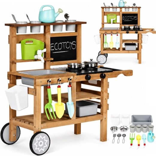 Dětská venkovní kuchyňka z přírodních materiálů ECOTOYS