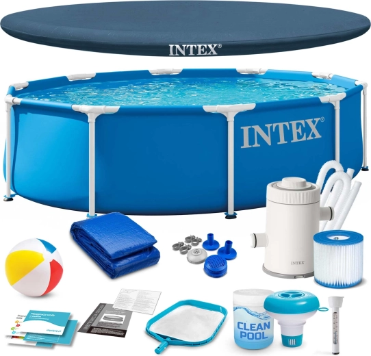 Zahradní rámový bazén Intex 305 × 76 cm s příslušenstvím 15 v 1