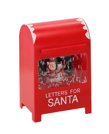 Dekorace i schránka na „dopisy pro Santu“