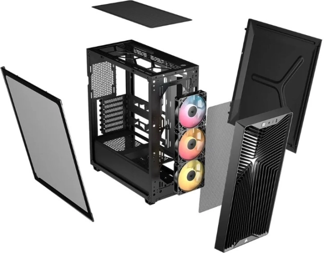 Modulární konstrukce a 3× RS120 ARGB v balení