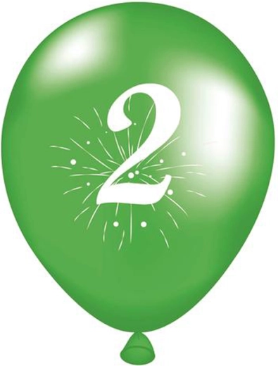 Balónky s číslicí 2, 5 ks, latexové