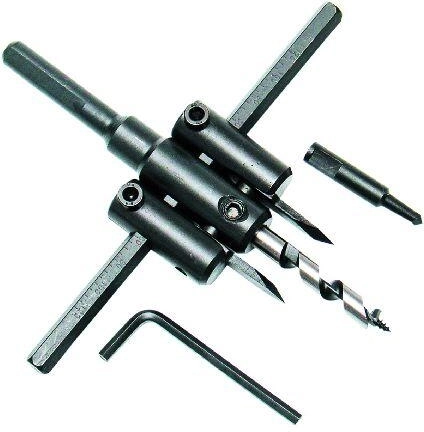 Stavitelný vykružovák 30–120 mm na dřevo, PVC a sádrokarton