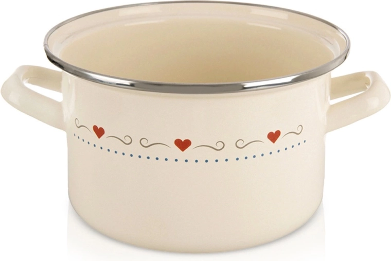 Smaltovaný hrnec Tonca 18 cm, 2 l, krémový