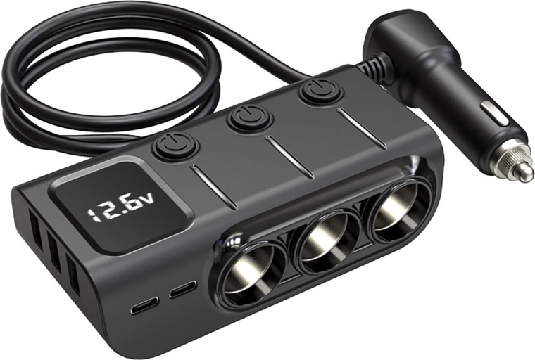 Autonabíjecí rozdělovač zásuvky Renew Force se 3 zásuvkami a USB porty