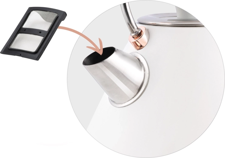 Kovový výlev s vyjímatelným filtrem proti vodnímu kameni